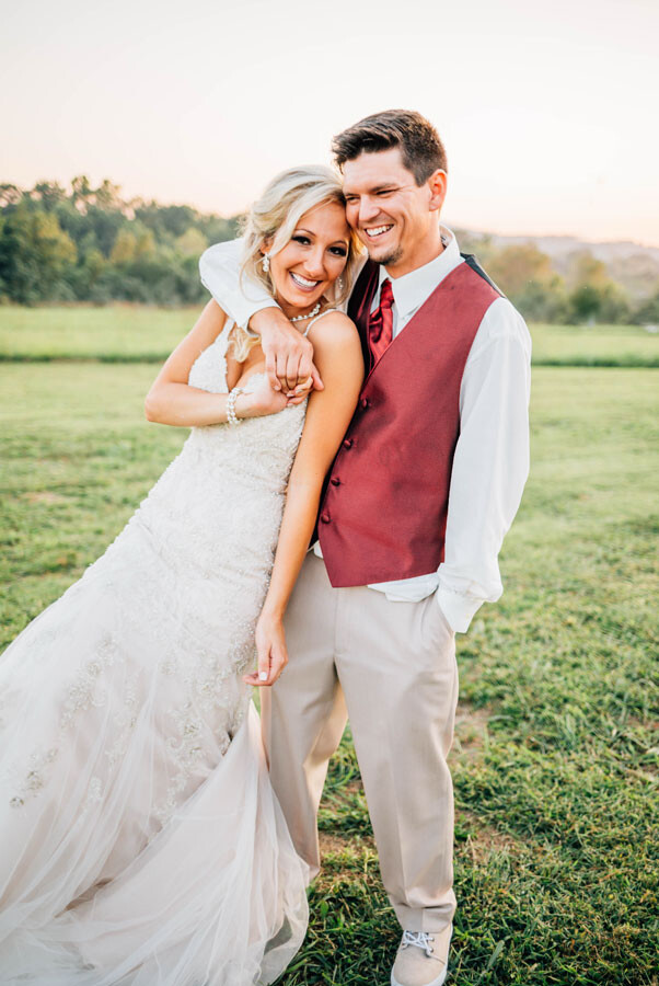 happy newlywed couple