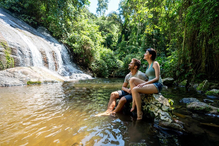 Waterfall hiking